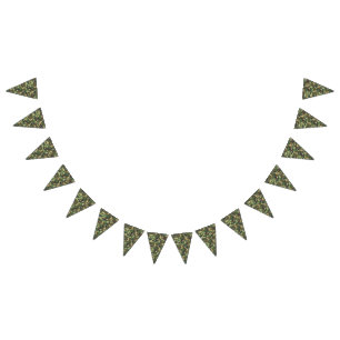 Grönt Camo   Camouflage Hunter Kärlek Vimplar