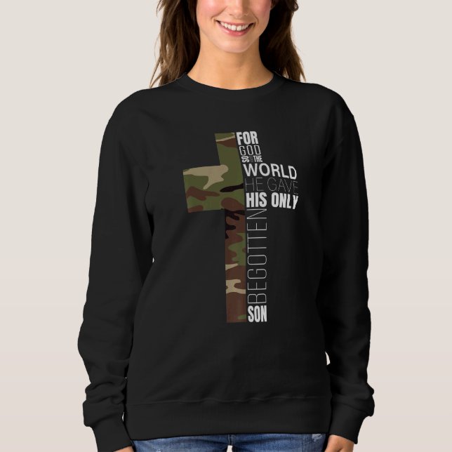 Grönt Camo Christian Kor Bible Verse Manar John 31 T Shirt (Framsida)