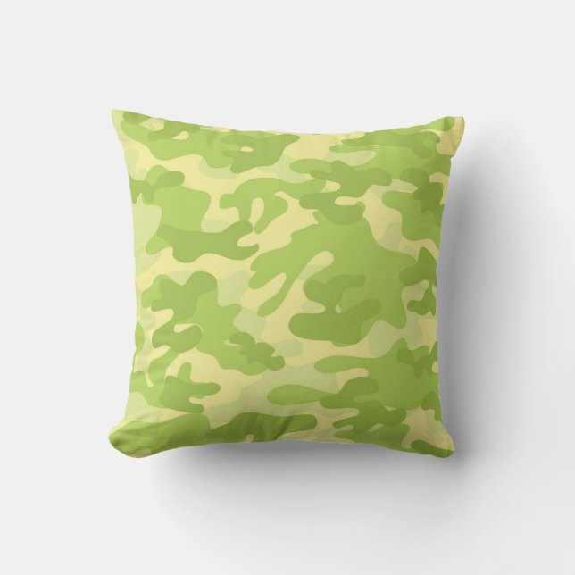 Grönt Camo Design Kudde (Framsida)