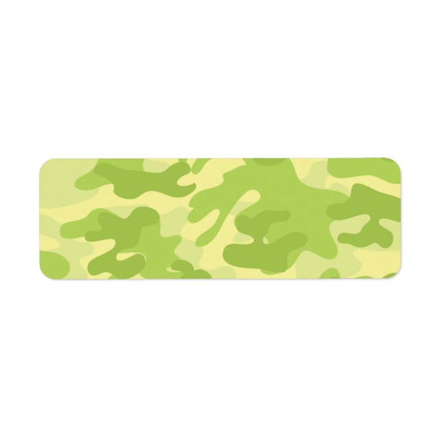 Grönt Camo Design Returadress Etikett (Framsidan)