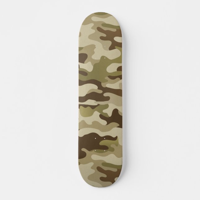 Grönt Camo för texturerad armé Mini Skateboard Bräda 18,5 Cm (Framsida)