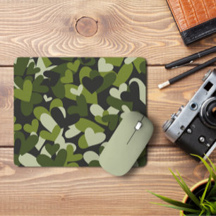 Grönt Camo Hearts Camo Hearts Mousepad Musmatta
