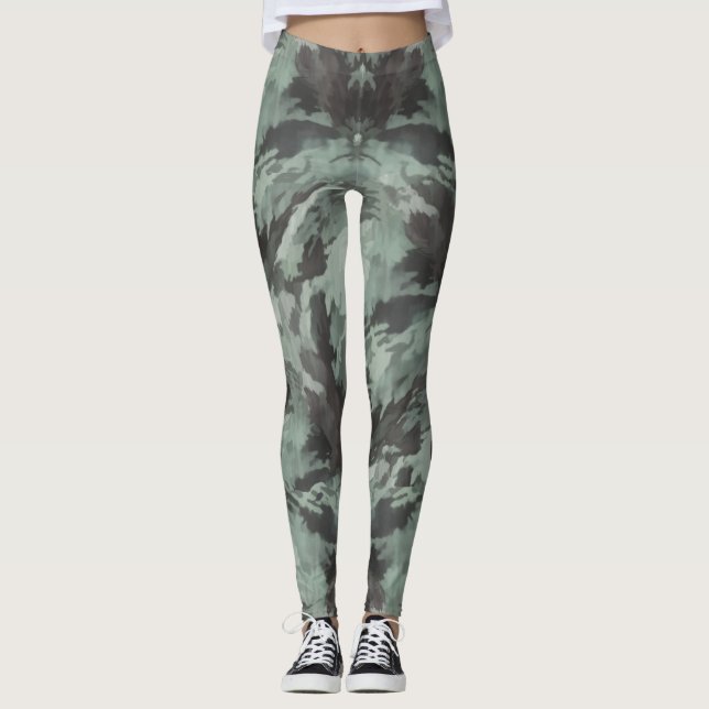 Grönt Camo Leggings (Framsida)