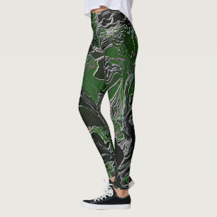 Grönt Camo Leggings