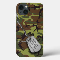 Grönt Camo med Hundbrickor