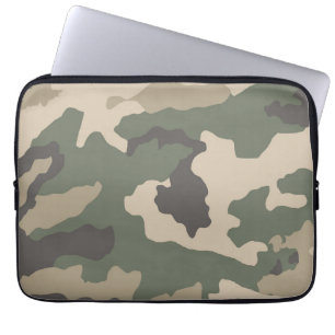 Grönt Camo Mönster Laptop Fodral