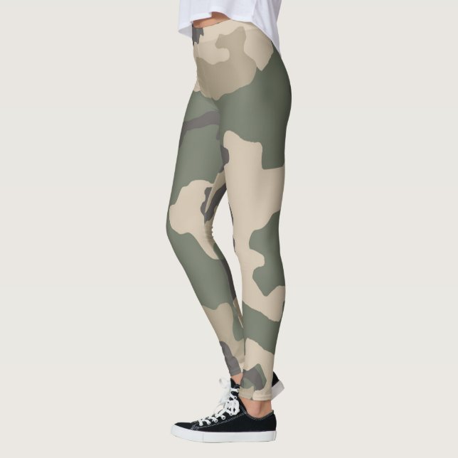 Grönt Camo Mönster Leggings (Vänster)
