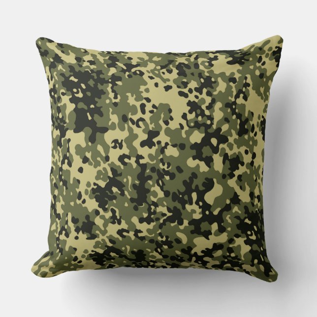 Grönt Camo Mönster Pillow Kudde (Framsida)