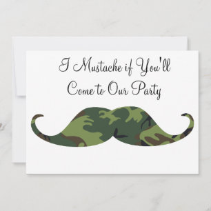 Grönt Camo Mustache - Jag mustache om du kommer ti Inbjudningar