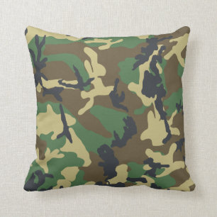 Grönt Camo Print Mönster Army-trötthet Kudde