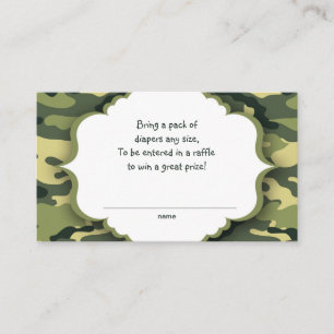Grönt Camo raffle biljett eller inmatningskort Tilläggskort