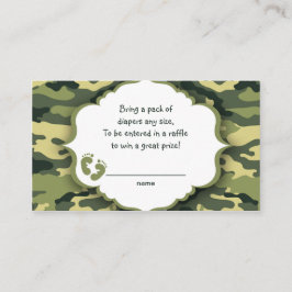 Grönt Camo raffle biljett eller inmatningskort Tilläggskort