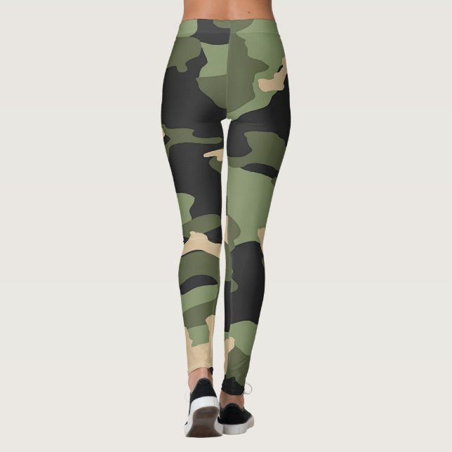 Grönt Camou Leggings (Baksida)