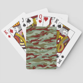 Grönt Camouflage Army Boot Camp Soldat Casinokort