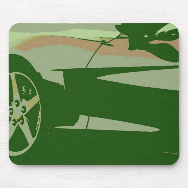 Grönt Camouflage Corvette Musmatta (Framsidan)