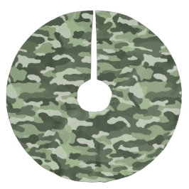 Grönt Camouflage Julgransmatta Borstad Polyester