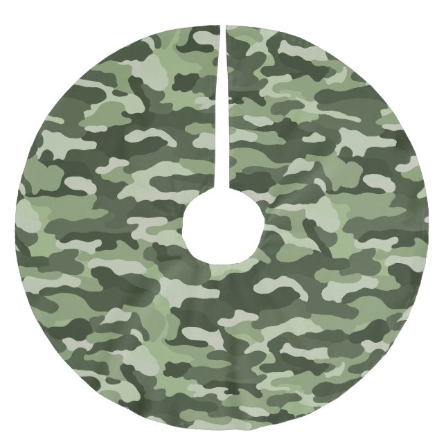 Grönt Camouflage Julgransmatta Borstad Polyester (Framsidan)