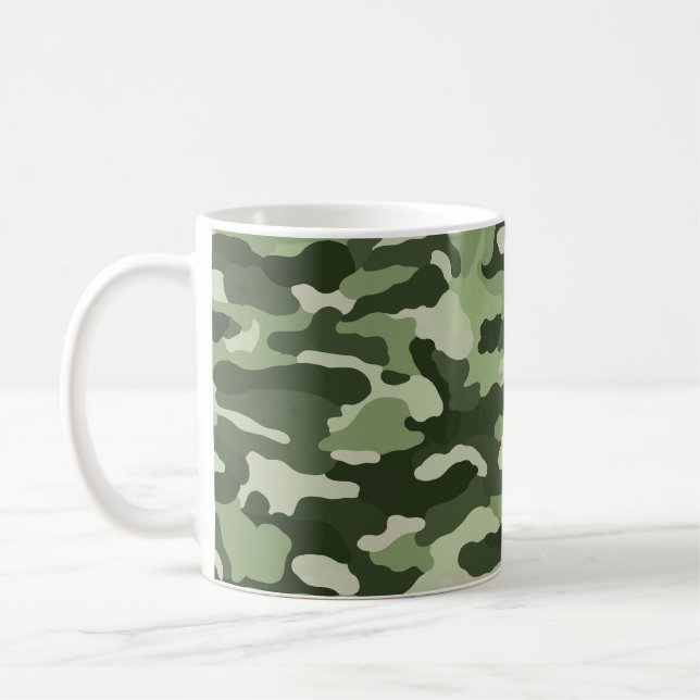 Grönt Camouflage Kaffemugg (Vänster)