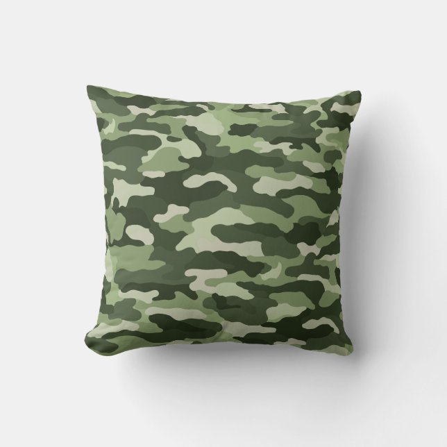 Grönt Camouflage Kudde (Framsida)