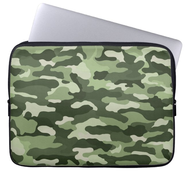 Grönt Camouflage Laptop Fodral (Framsidan)