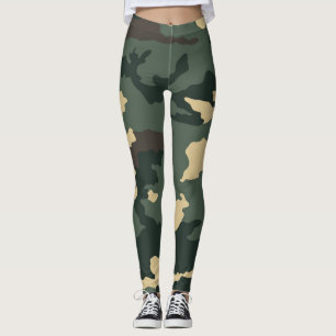 Grönt Camouflage Leggings
