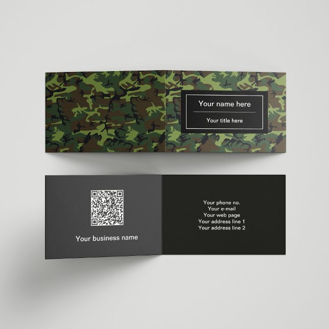 Grönt Camouflage, militär, armé Visitkort (Skapare uppladdad)