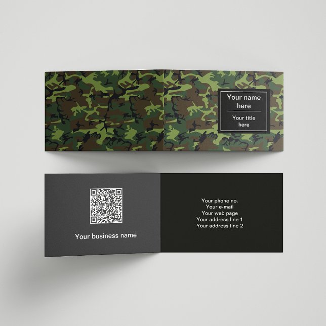 Grönt Camouflage, militär, armé Visitkort (Skapare uppladdad)
