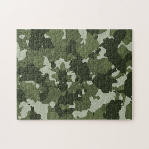 Grönt Camouflage Militär Pussel