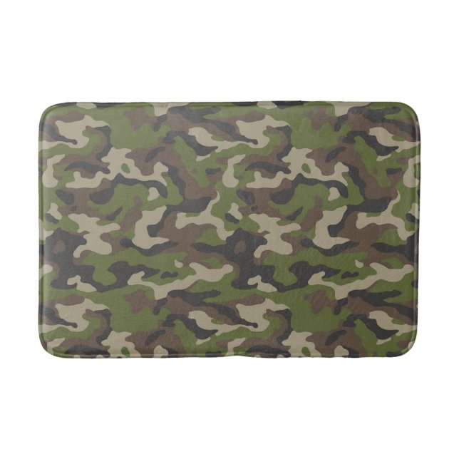 Grönt Camouflage Mönster Badrumsmatta (Framsidan)