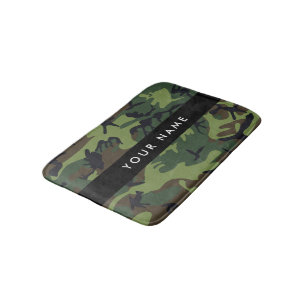 Grönt Camouflage Mönster, ditt namn, anpassa Badrumsmatta