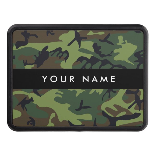 Grönt Camouflage Mönster, ditt namn, anpassa Dragkroksskydd (Framsidan)