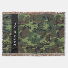 Grönt Camouflage Mönster, ditt namn, anpassa Filt