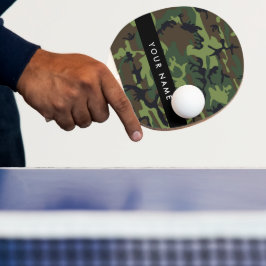 Grönt Camouflage Mönster, ditt namn, anpassa Pingisracket