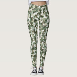 Grönt Camouflage mönster i jordtoner Leggings