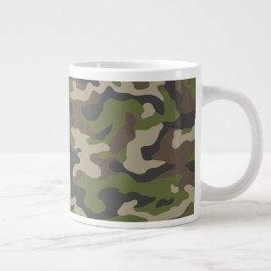 Grönt Camouflage Mönster Jumbo Mugg