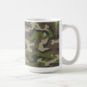 Grönt Camouflage Mönster Kaffemugg