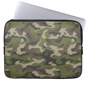 Grönt Camouflage Mönster Laptop Fodral