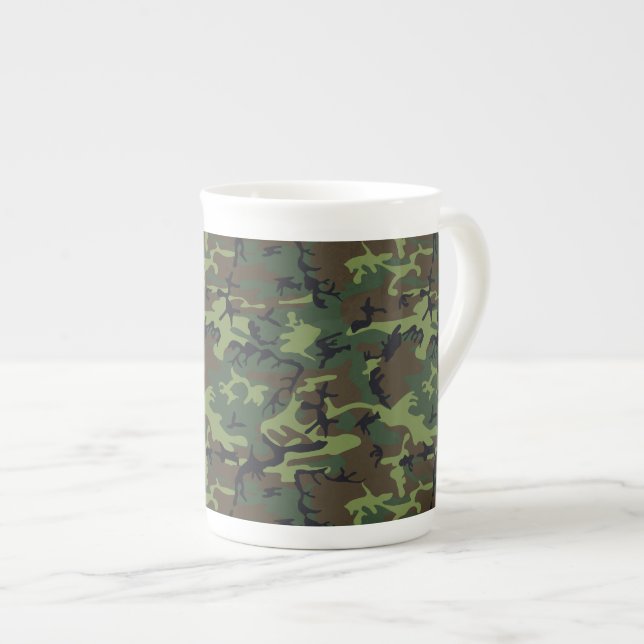 Grönt Camouflage Mönster, Militära Mönster, armén Benporslin Mugg (Framsida höger)