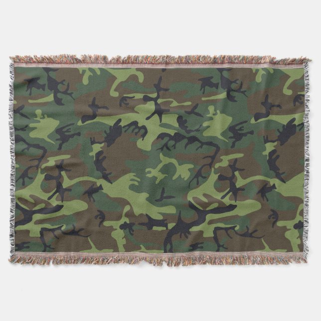 Grönt Camouflage Mönster, Militära Mönster, armén Filt (Framsidan)
