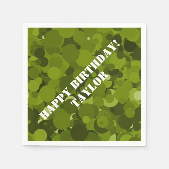 Grönt Camouflage Pappersservett (Framsidan)