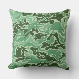 Grönt Camouflage Pillow Kudde