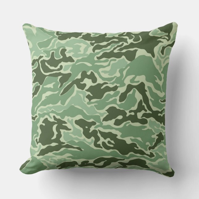 Grönt Camouflage Pillow Kudde (Framsida)