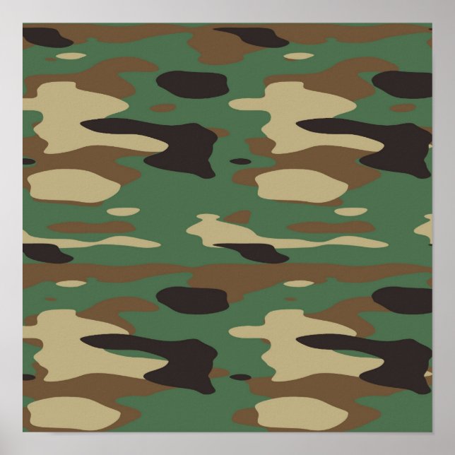 Grönt Camouflage Poster (Framsidan)