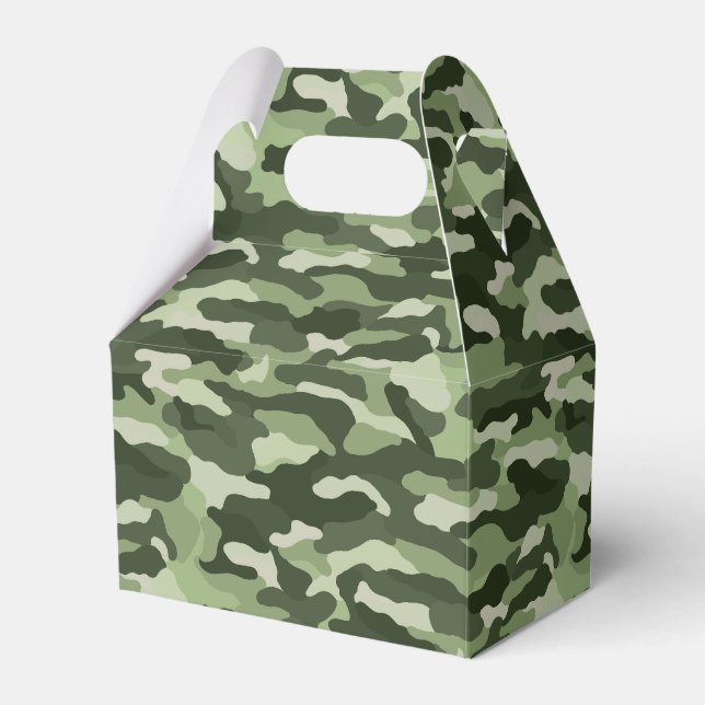 Grönt Camouflage Presentaskar (Framsidan Sidan)