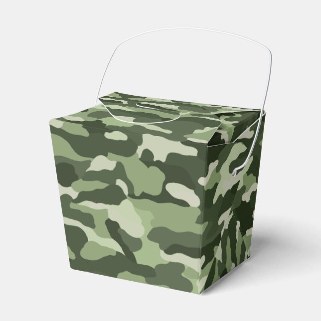 Grönt Camouflage Presentaskar (Framsidan Sidan)