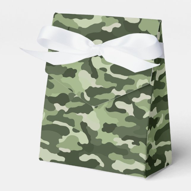 Grönt Camouflage Presentaskar (Framsidan Sidan)