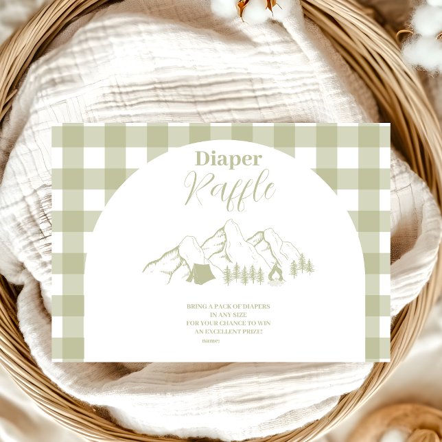 Grönt Camping Baby Shower Tilläggskort (Skapare uppladdad)