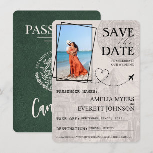 Grönt Cancun Passport Spara datum Datumet