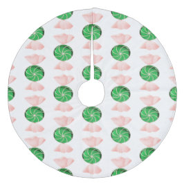 Grönt Candy Julgran Skirt Julgransmatta Fleece