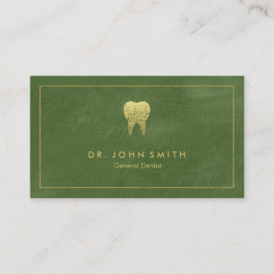 Grönt Canvas Golden Ram & Toth - Dentist Tidsbeställning Kort